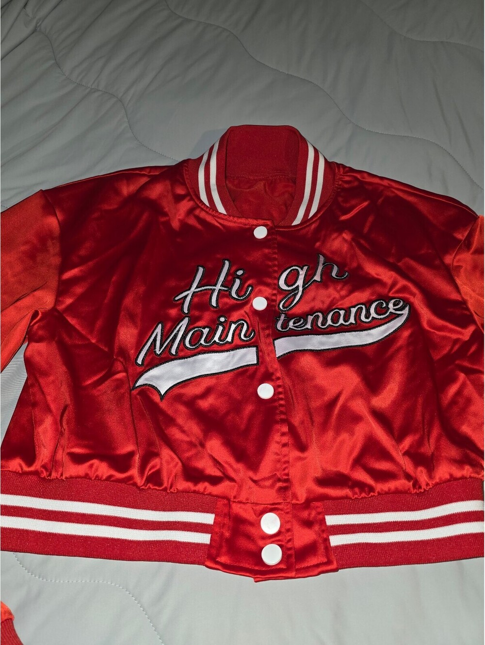 High  Maintenance Jersey Jacket Crop Top Woman Size М